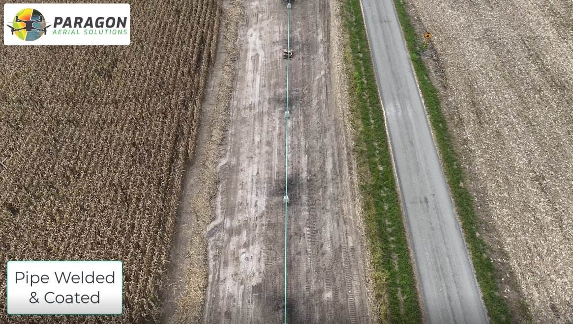 Drone progress documentation of site earthwork