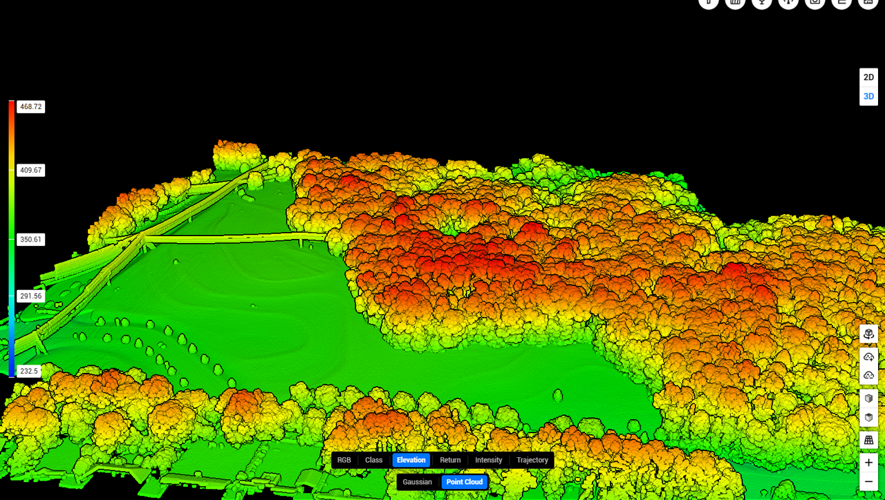 Waterfowl habitat terrain captured by drone LiDAR