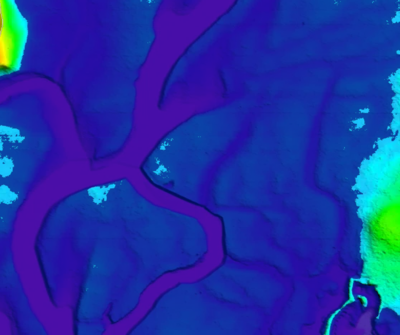 Flooded timber pool boundary modeled from bare-earth terrain