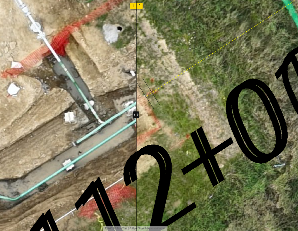Construction site progress captured by drone orthomosaic mapping